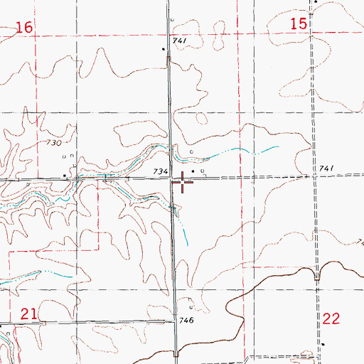Topographic Map of Center School (historical), IL