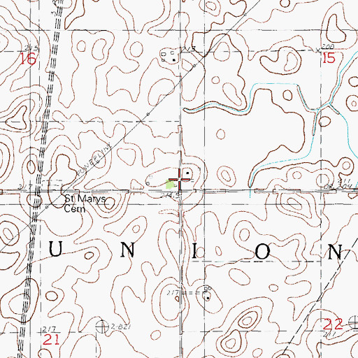 Topographic Map of Center School (historical), IL