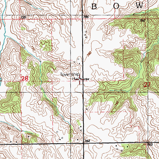 Topographic Map of Center School (historical), IL