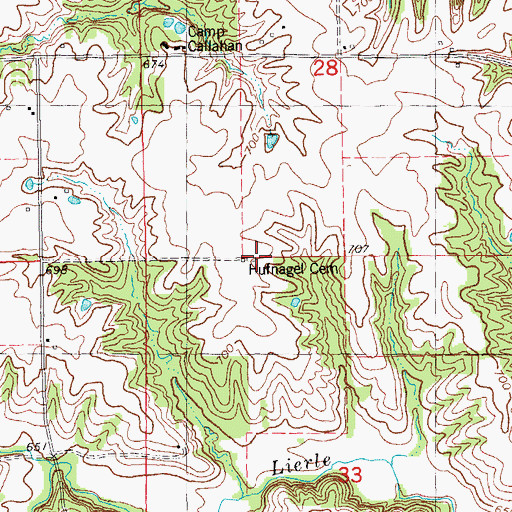 Topographic Map of Center Union School (historical), IL