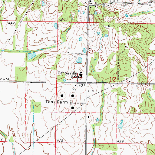 Topographic Map of Centerville School, IL