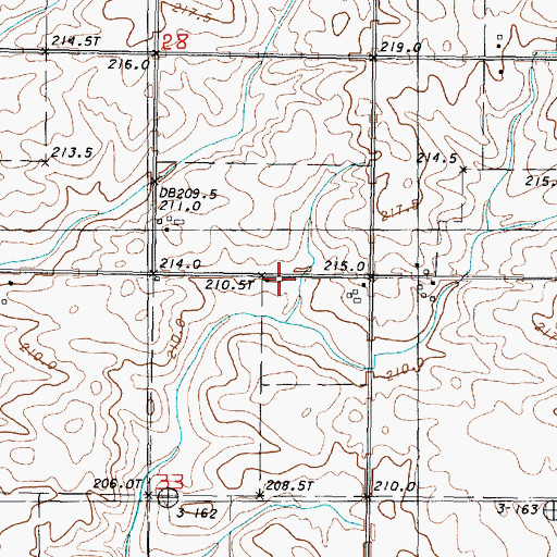 Topographic Map of Centerville School (historical), IL