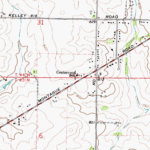 Topographic Map of Centerville School, IL