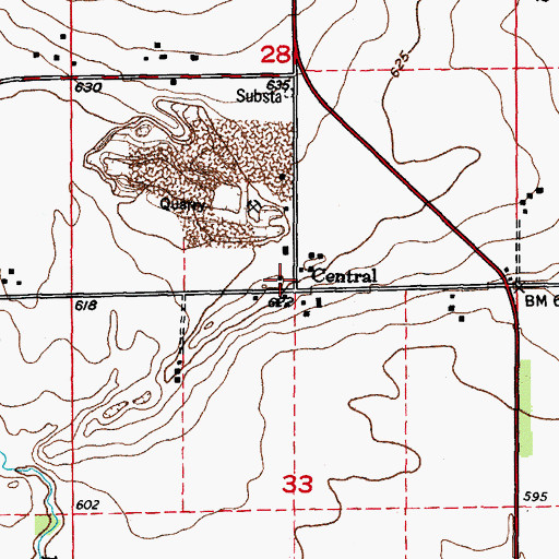 Topographic Map of Central, IL