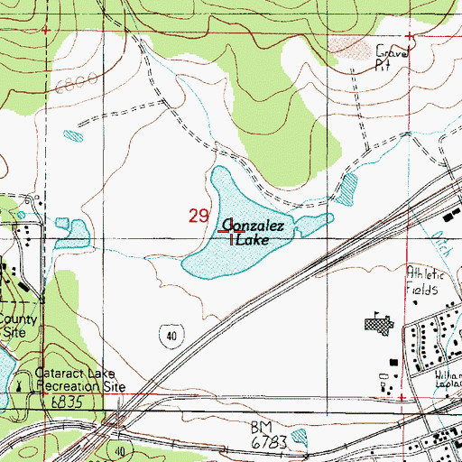 Topographic Map of Gonzalez Lake, AZ