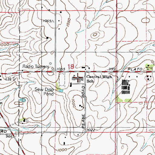 Topographic Map of Central High School, IL