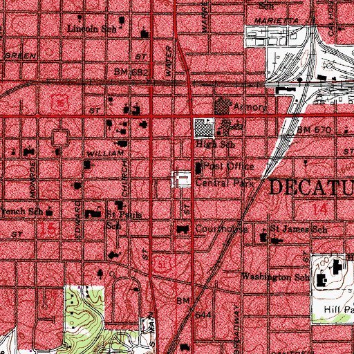 Topographic Map of Central Park, IL