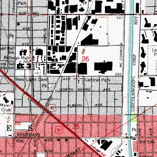 Topographic Map of Central Park, IL