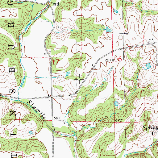 Topographic Map of Central School (historical), IL