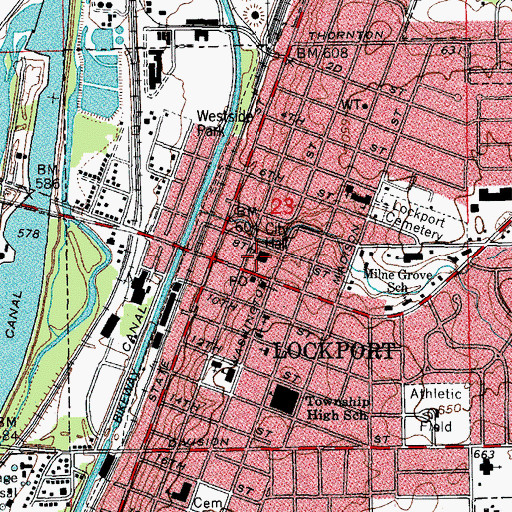 Topographic Map of Central School, IL