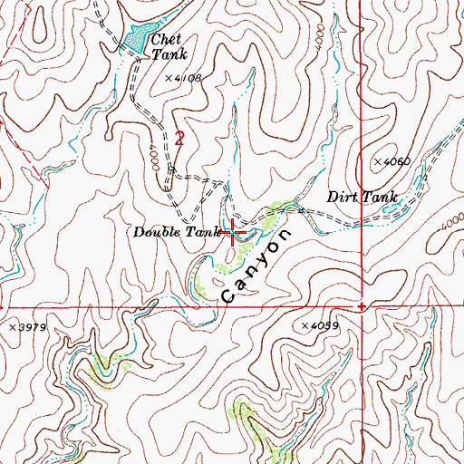 Topographic Map of Double Tank, AZ