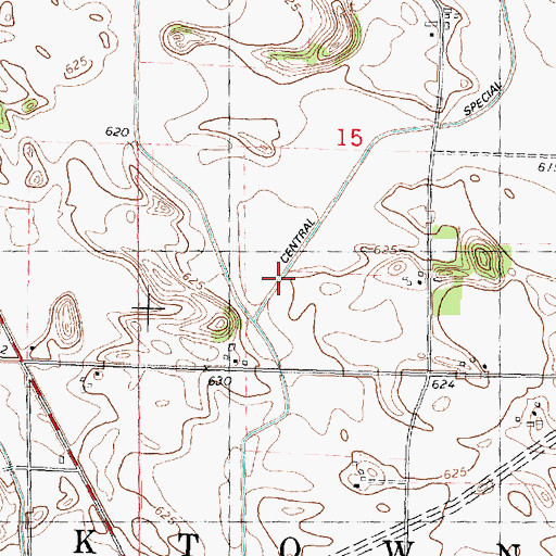 Topographic Map of Central Special Ditch, IL