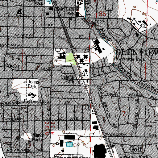Topographic Map of Central Park, IL