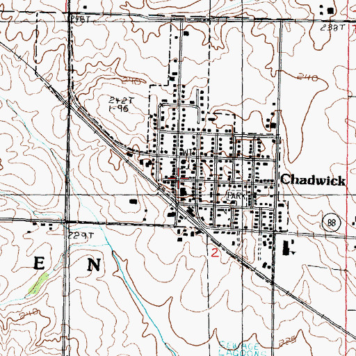 Topographic Map of Chadwick, IL