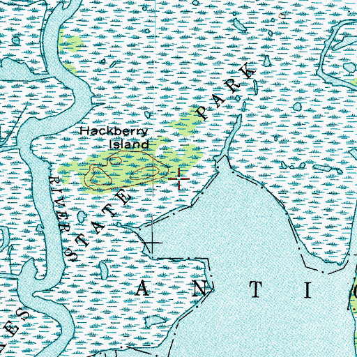 Topographic Map of Chain O'Lakes State Park, IL