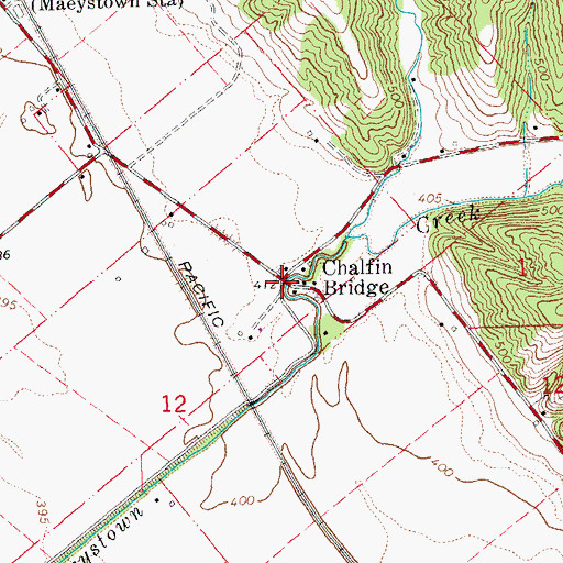 Topographic Map of Chalfin Bridge, IL