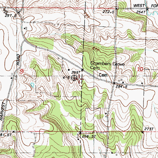 Topographic Map of Chambers Grove School (historical), IL