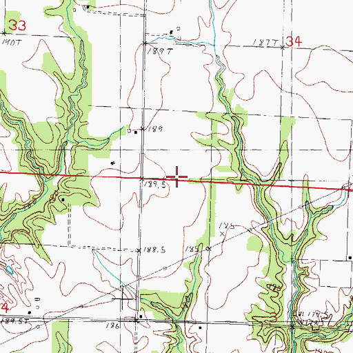 Topographic Map of Chandlerville School (historical), IL