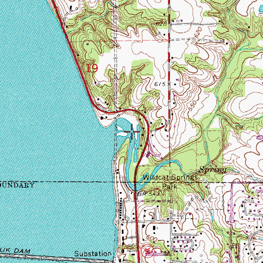 Topographic Map of Chaney Creek, IL