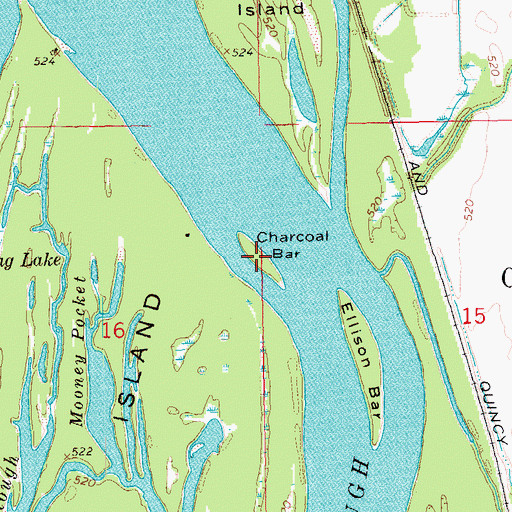 Topographic Map of Charcoal Bar, IL