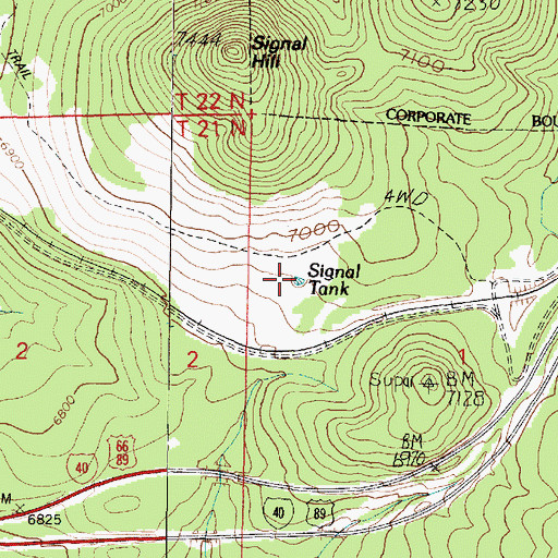 Topographic Map of Signal Tank, AZ