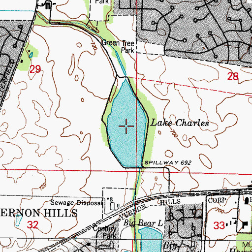 Topographic Map of Lake Charles, IL