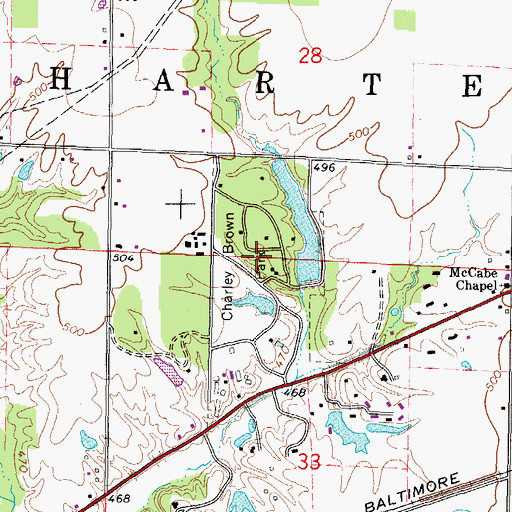 Topographic Map of Charley Brown Park, IL