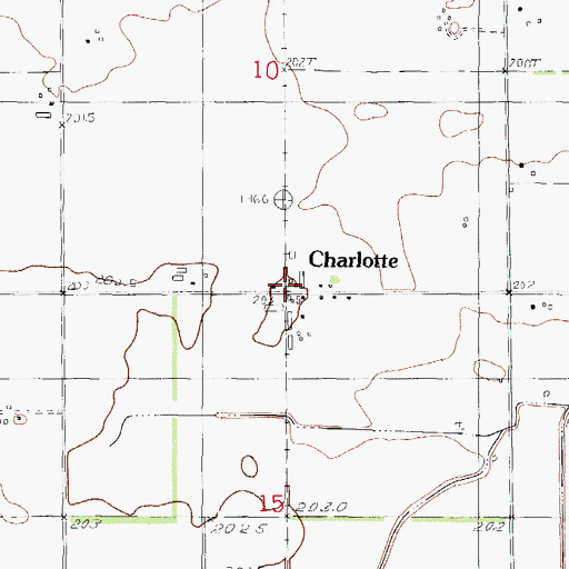 Topographic Map of Charlotte, IL