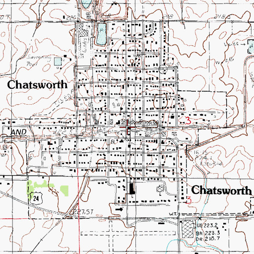 Topographic Map of Chatsworth, IL
