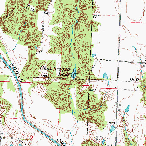 Topographic Map of Chautauqua Lake, IL