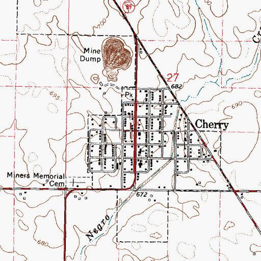 Topographic Map of Cherry, IL