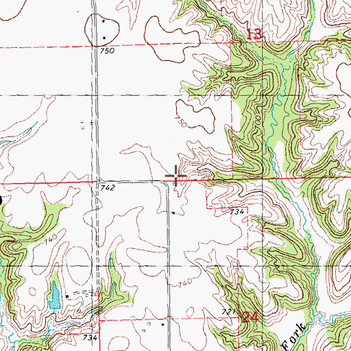 Topographic Map of Cherry Farm School (historical), IL