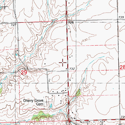 Topographic Map of Cherry Grove School (historical), IL