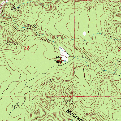 Topographic Map of Mac Tank, AZ
