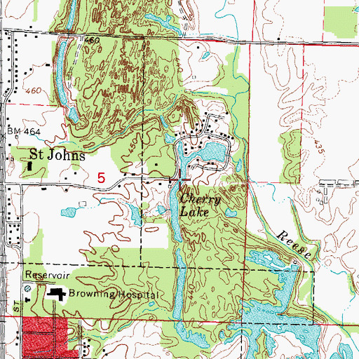 Topographic Map of Illinois Central Reservoir, IL