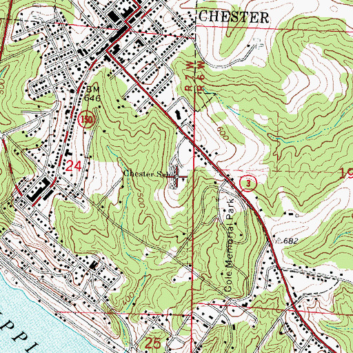 Topographic Map of Chester Elementary School, IL