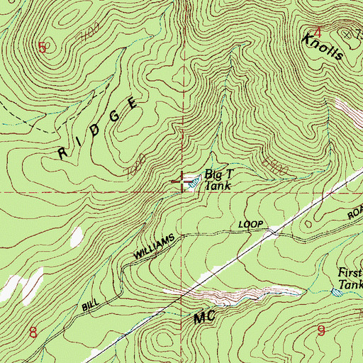 Topographic Map of Big T Tank, AZ