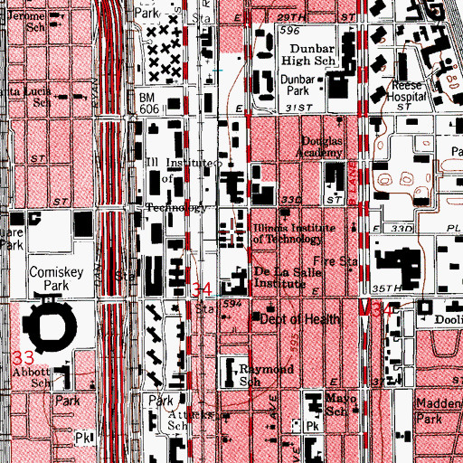 Topographic Map of Chicago Institute of Technology, IL