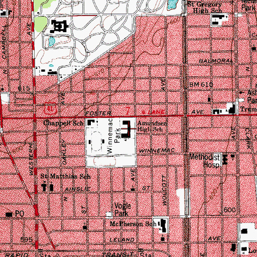 Topographic Map of Chicago Junior College (historical), IL