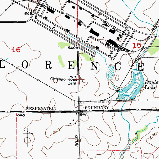 Topographic Map of Chicago Road Cemetery, IL