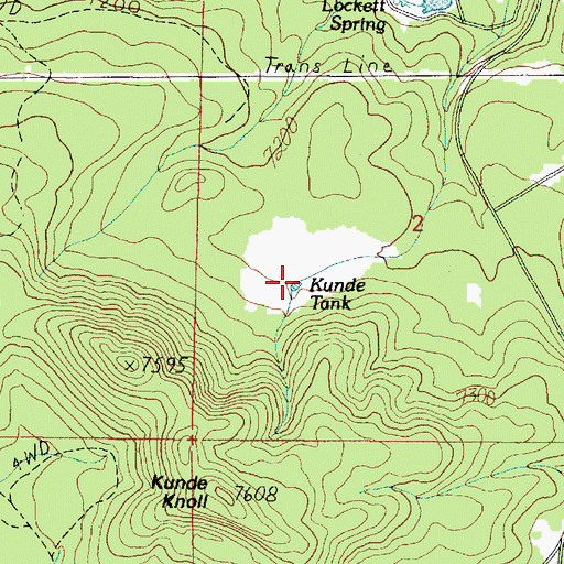 Topographic Map of Kunde Tank, AZ