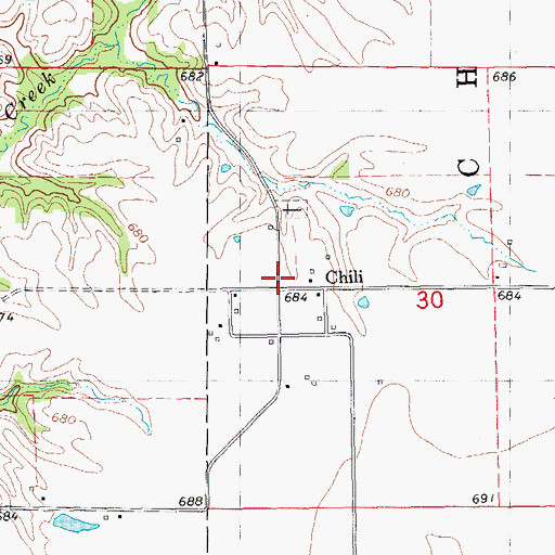 Topographic Map of Chili, IL