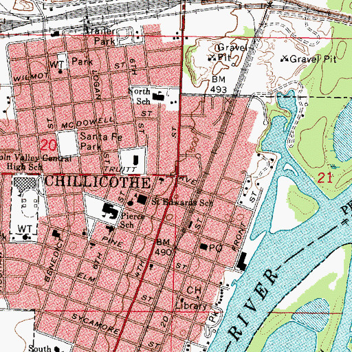 Topographic Map of Chillicothe, IL