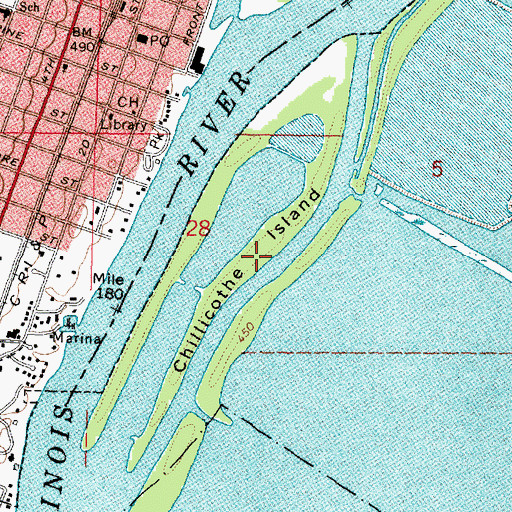 Topographic Map of Chillicothe Island, IL