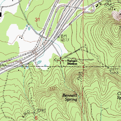 Topographic Map of Williams District Ranger Station, AZ