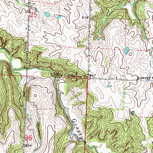 Topographic Map of Chitty Cemetery, IL