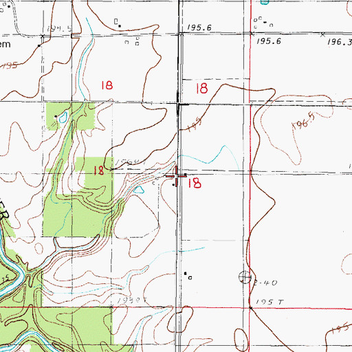 Topographic Map of Chocktaw School (historical), IL