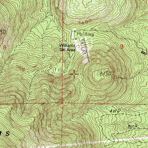 Topographic Map of Williams Ski Area, AZ