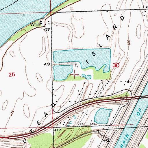 Topographic Map of Chouteau Island, IL