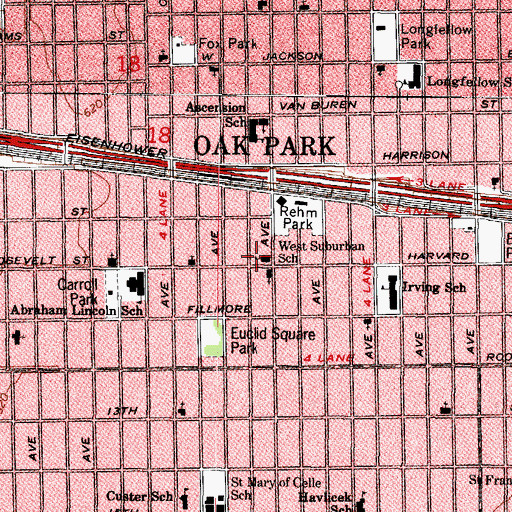 Topographic Map of Christ School, IL